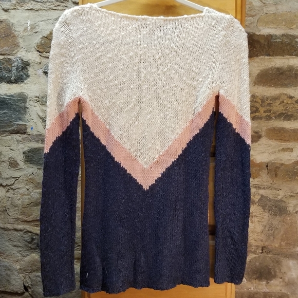 Pink Rose Navy, Pink & Cream Sweater - Picture 2 of 2